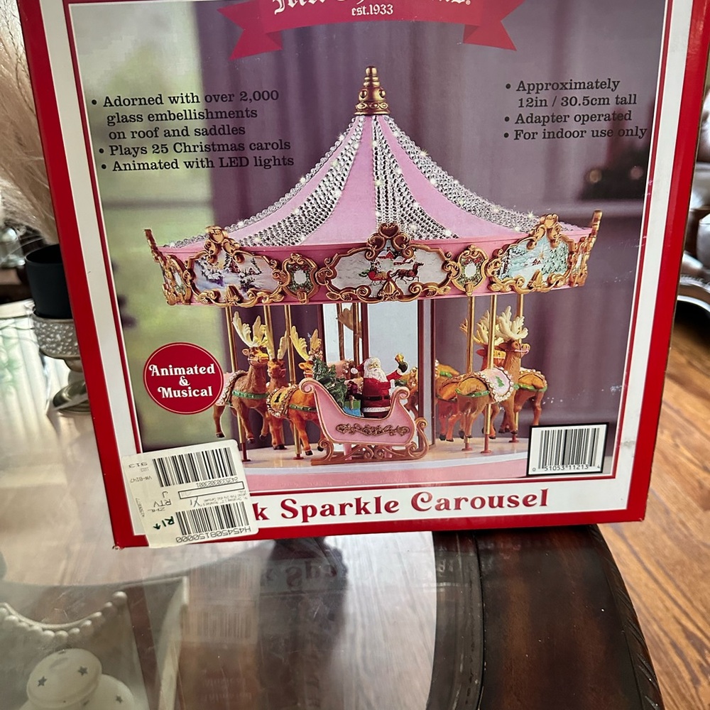 Mr. Christmas Pink Sparkle Carousel